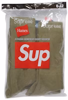 Supreme Hanes Crew Socks (4 Pack) Olive Supreme Hanes Crew Socks (4 Pack) Olive