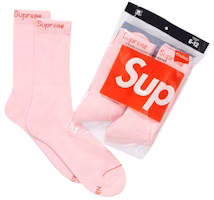 Supreme Hanes Crew Socks (4 Pack) Pink Supreme Hanes Crew Socks (4 Pack) Pink