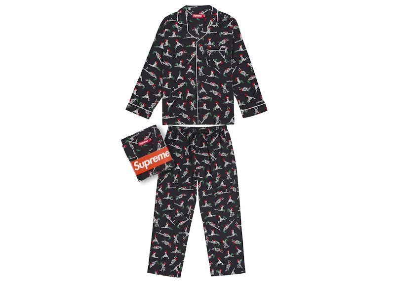 Supreme Hanes Holiday Pajama Set Black