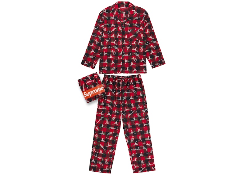 Supreme Hanes Holiday Pajama Set Red