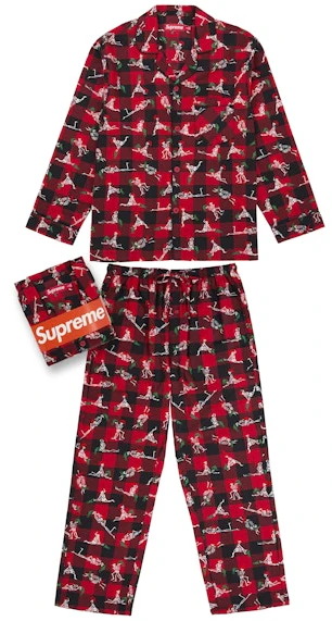 supreme-hanes-holiday-pajama-set-red