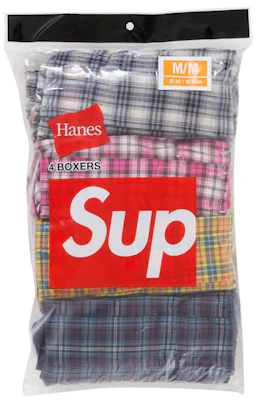 Supreme Hanes Plaid Boxers (4 Pack) Multicolor Buy Supreme Hanes Plaid Boxers (4 Pack) Multicolor