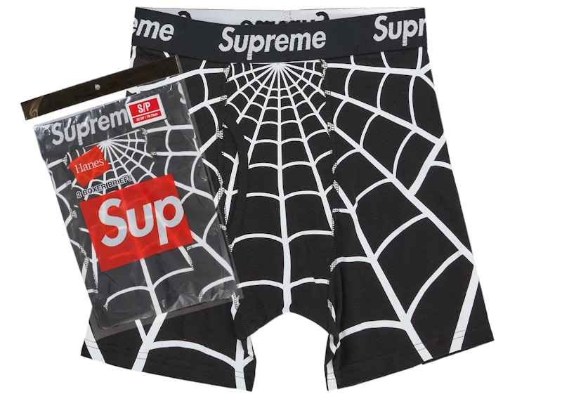 Supreme Hanes Spider-Man Boxer Briefs (2 Pack) Black