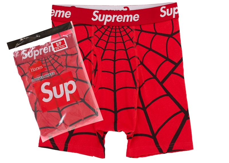 Supreme Hanes Spider-Man Boxer Briefs (2 Pack) Red