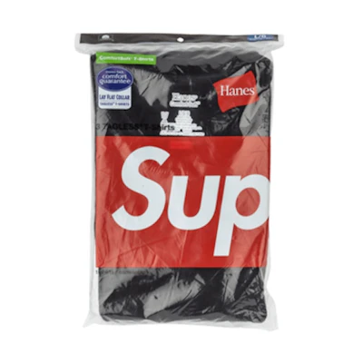 Supreme Hanes Tagless (3 Pack) Tees Black