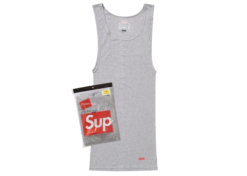 Supreme Hanes Tagless Tank Tops (3 Pack) Heather Grey