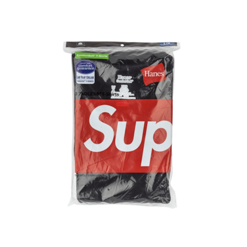 Supreme Hanes Tagless Tee Black (3 Pack)