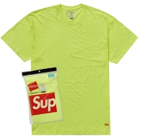 Supreme Hanes Tagless Tees (2 Pack) Flourescent Yellow Supreme Hanes Tagless Tees (2 Pack) Flourescent Yellow