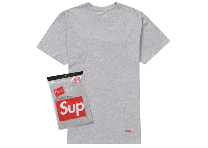 Supreme Hanes Tagless Tees (2 Pack) Heather Grey