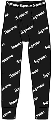 Supreme Hanes Thermal Pant (1 Pack) Black Logos Buy Supreme Hanes Thermal Pant (1 Pack) Black Logos