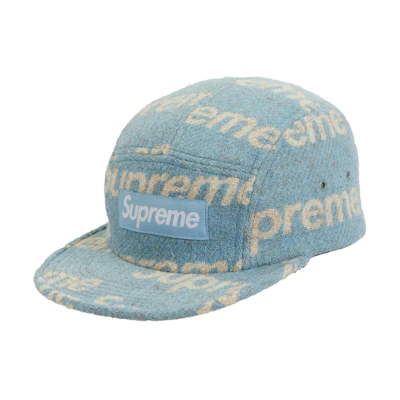 Supreme Harris Tweed Camp Cap Light Blue