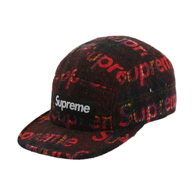 Supreme Harris Tweed Camp Cap Red