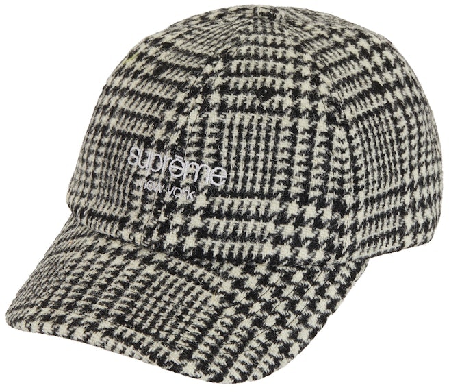 supreme-harris-tweed-classic-logo-6-panel-black-multi