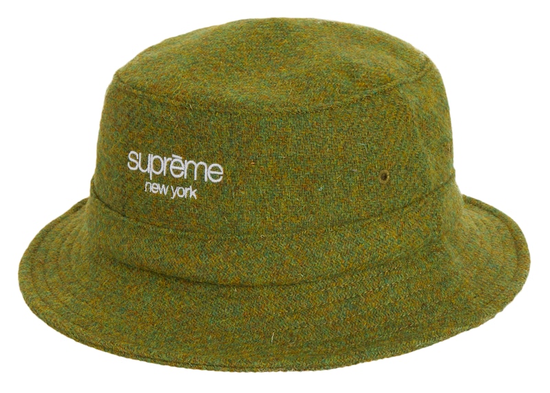 Buy Supreme Harris Tweed经典Logo渔夫帽橄榄色