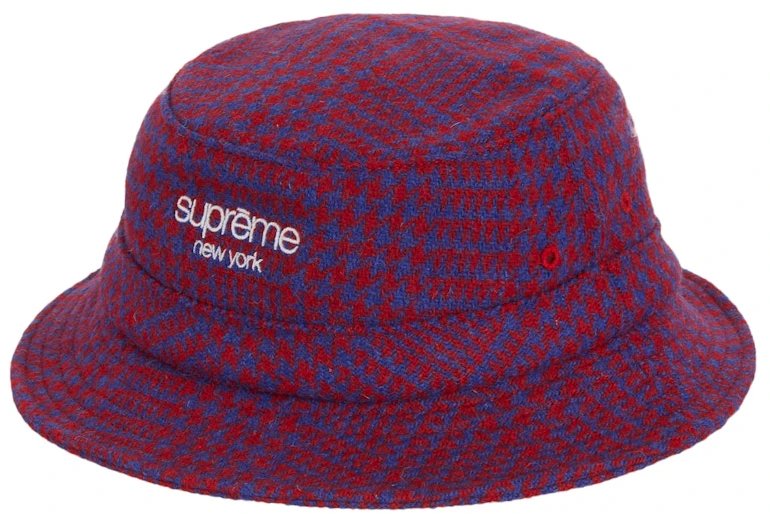 supreme-harris-tweed-classic-logo-crusher-royal-multi