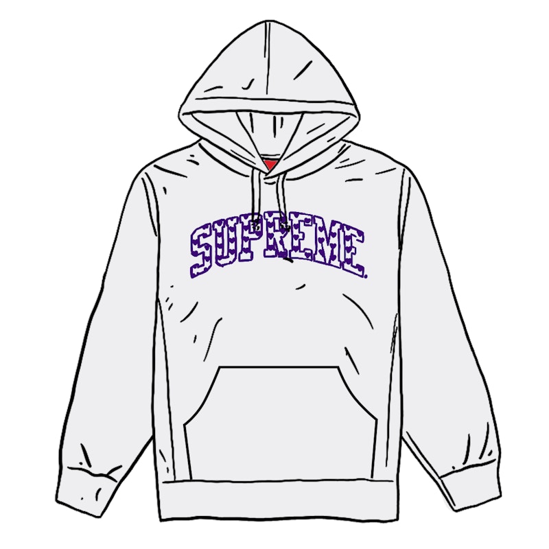 Supreme Hearts Arc Hooded Sweatshirt Ash Grey
