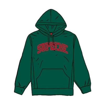 Supreme Hearts Arc Hooded Sweatshirt Dark Green