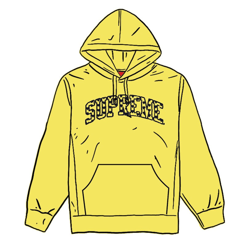 Supreme Hearts Arc Hooded Sweatshirt Light Lemon