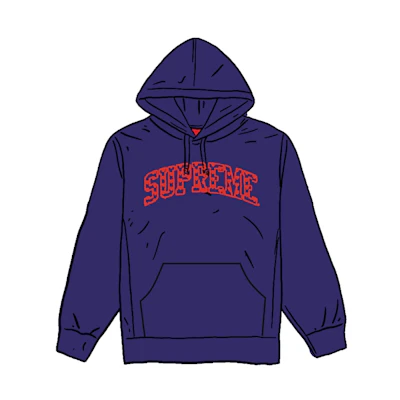 Supreme Hearts Arc Hooded Sweatshirt Washed Navy
