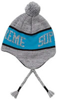 Supreme Heathered Earflap Beanie Grey Supreme Heathered Earflap Beanie Grey