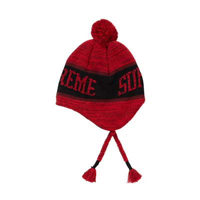 Supreme Heathered Earflap Beanie Red