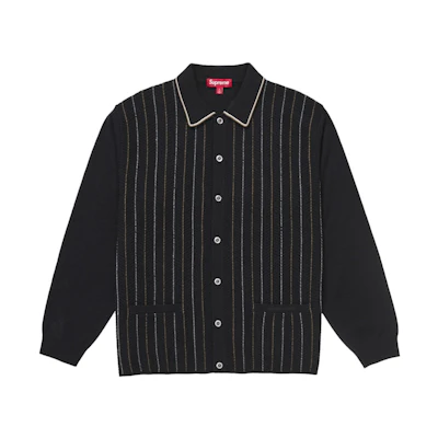 Supreme Herringbone Cardigan Black