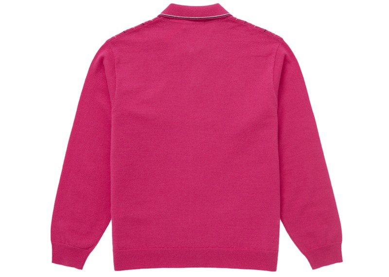 Order Supreme 人字紋粉色開襟毛衣