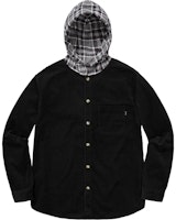 Supreme Hooded Color Blocked Corduroy Shirt Black Supreme Hooded Color Blocked Corduroy Shirt Black
