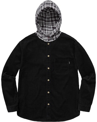 Supreme Hooded Color Blocked Corduroy Shirt Black Buy Supreme Hooded Color Blocked Corduroy Shirt Black
