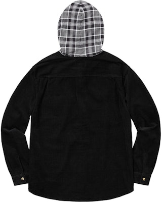 Supreme Hooded Color Blocked Corduroy Shirt Black Order Supreme Hooded Color Blocked Corduroy Shirt Black