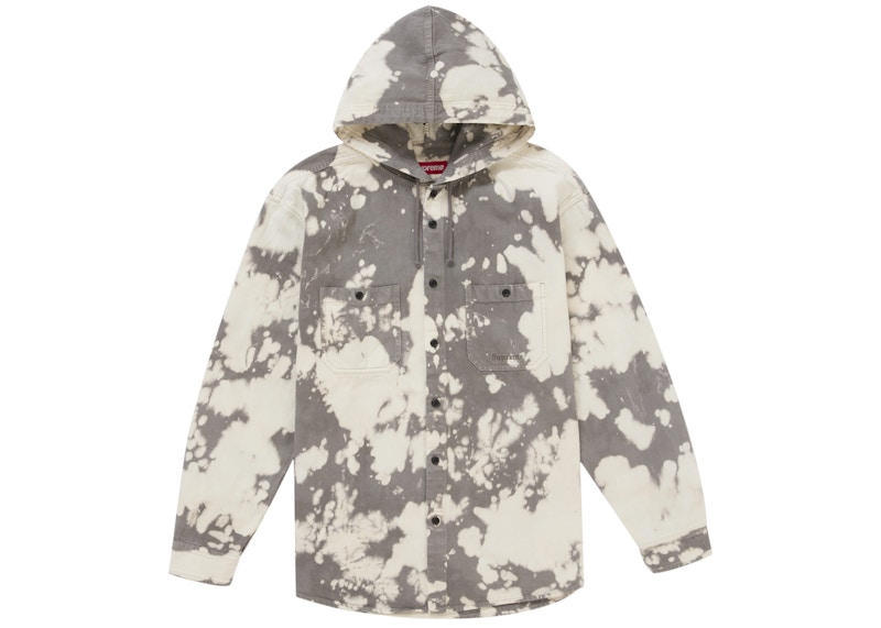 Supreme Hooded Denim Shirt Bleached