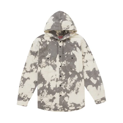 Supreme Hooded Denim Shirt Bleached
