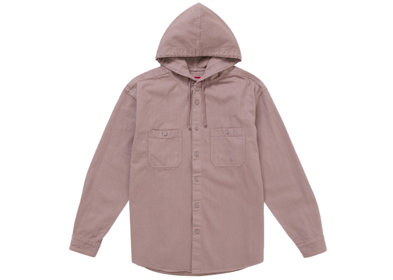 Supreme Hooded Denim Shirt Pink