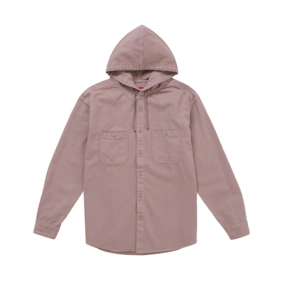 Supreme Hooded Denim Shirt Pink
