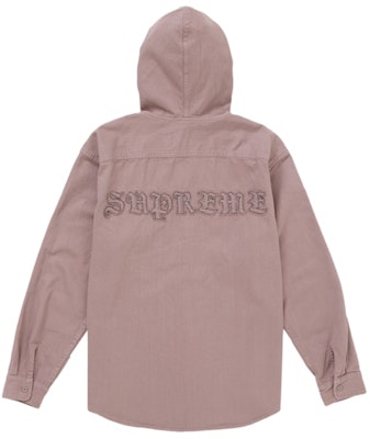 Supreme 連帽牛仔襯衫 粉色 Order Supreme 連帽牛仔襯衫 粉色