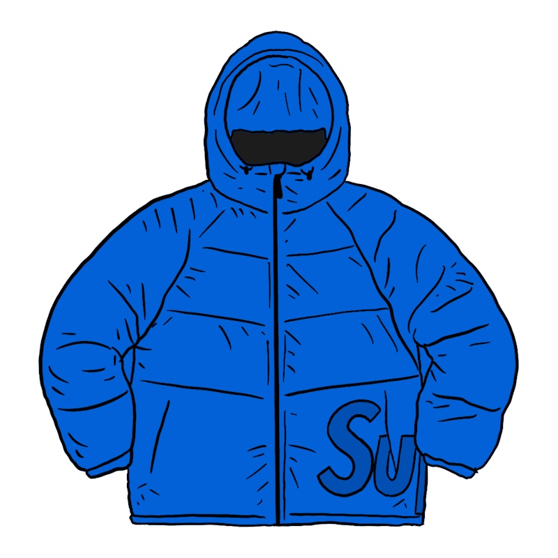 Supreme Hooded Down Down Jacket Fluorescent Blue