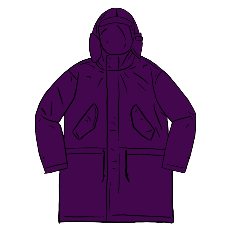Supreme Hooded Facemask Parka Dark Purple