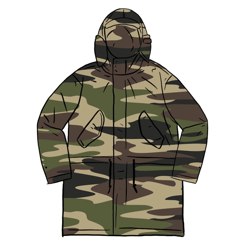 Supreme Hooded Facemask Parka Tigerstripe Camo
