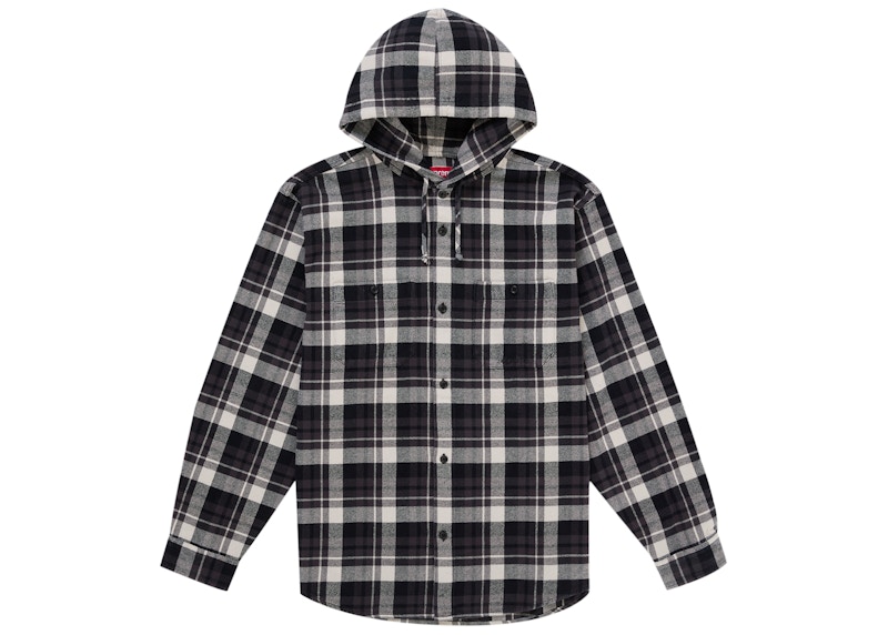 Supreme Hooded Flannel Shirt Black