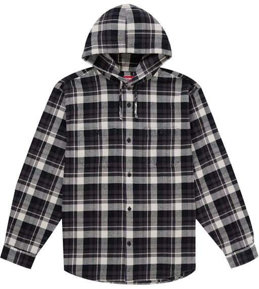 supreme-hooded-flannel-shirt-black