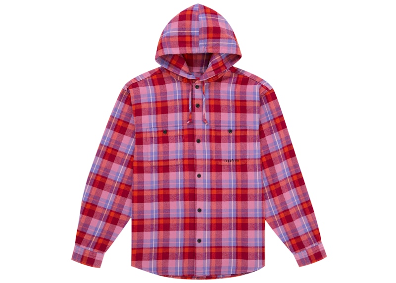 Supreme Hooded Flannel Shirt Red