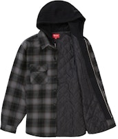 Supreme Kemeja Flanel Berhoodie Ritsleting Hitam Order Supreme Kemeja Flanel Berhoodie Ritsleting Hitam