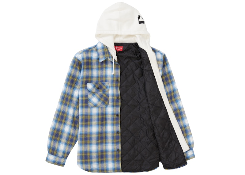 Order Supreme Camisa Azul con Capucha y Cremallera Flannel.