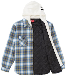 Supreme 帽兜法蘭絨拉鍊襯衫 藍色 Order Supreme 帽兜法蘭絨拉鍊襯衫 藍色