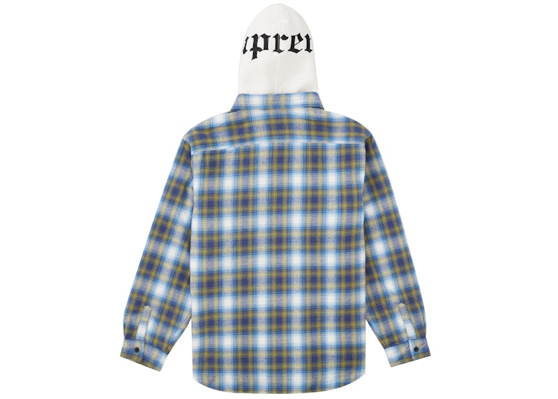 Lookbook Supreme Camisa Azul con Capucha y Cremallera Flannel.