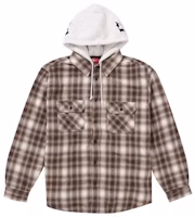 Supreme Hooded Flannel Zip Up Shirt Brown Supreme Hooded Flannel Zip Up Shirt Brown