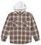 Buy Supreme Hooded Flannel Zip Up Shirt Brown