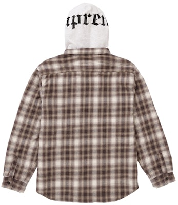 Supreme Hooded Flannel Zip Up Shirt Brown Lookbook Supreme Hooded Flannel Zip Up Shirt Brown