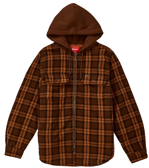 supreme-hooded-plaid-work-shirt-brown