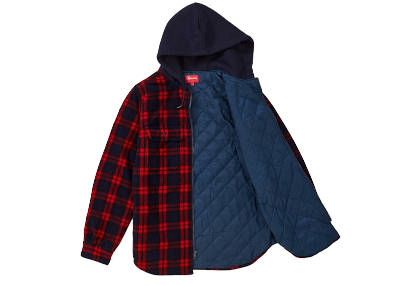 Supreme Hooded Plaid Work Shirt Navy 圖 2